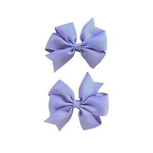 Ribbon bow hair clips set of 2 Lavendar